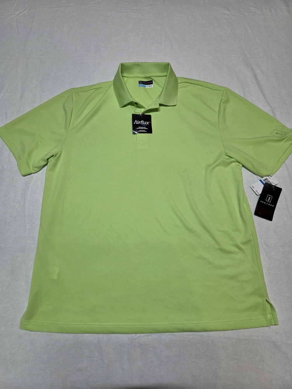 PGA Tour Men's Lime Green Airflux Polo
